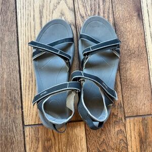 TEVA Gray and Black Outdoor Sandals with Adjustable Straps